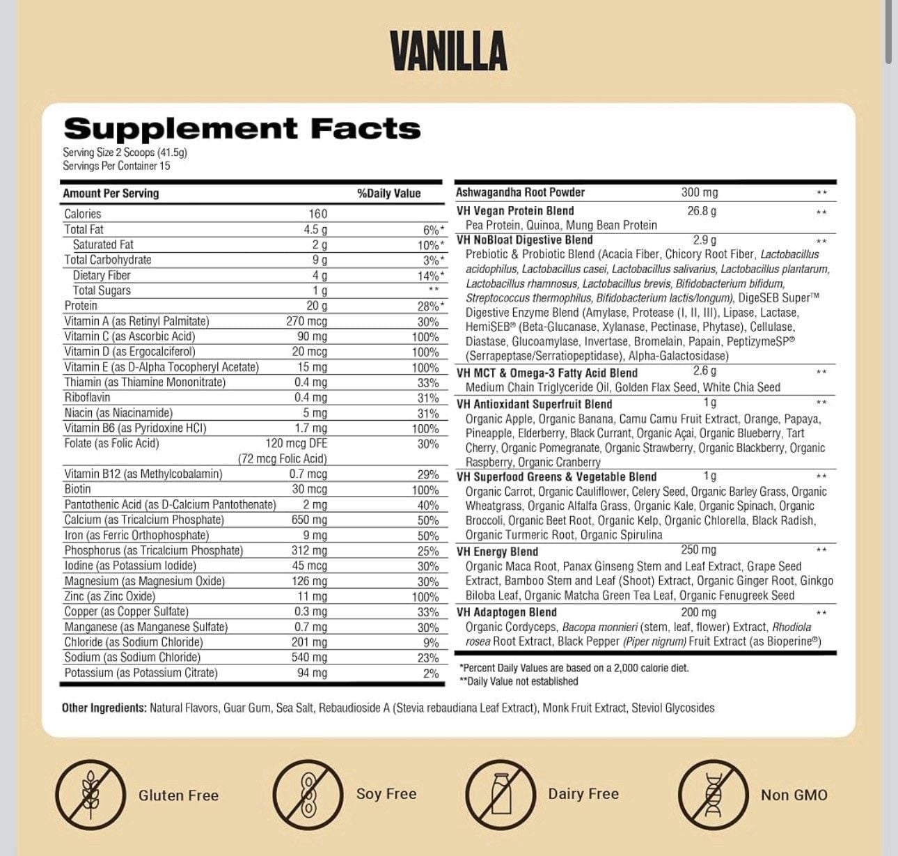 VitaHustle ONE Vegan Protein Powder, Vanilla 3