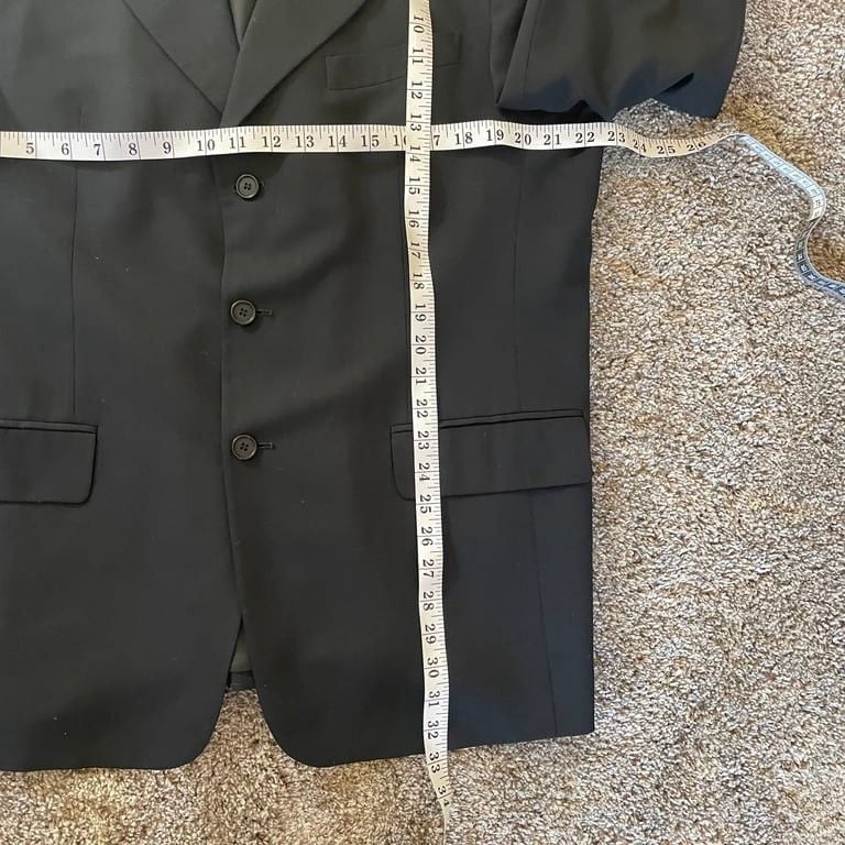 Vito Rufolo Men's Black Wool Suit Jacket Italian Size 43R Career Business 7