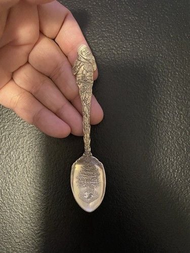 1893 J.H. Johnston & Co Merry Christmas Sterling Silver Souvenir Spoon 3
