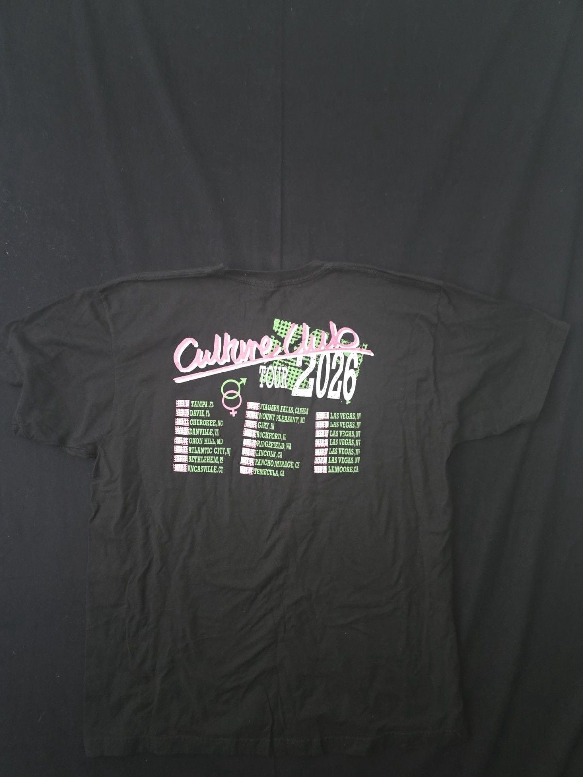 Culture Club Black 2026 Tour Tshirt Size XL 4