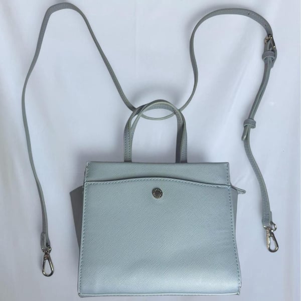 light blue Steve Madden mini satchel crossbody bag