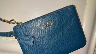 Coach Blue Leather Wristlet 3