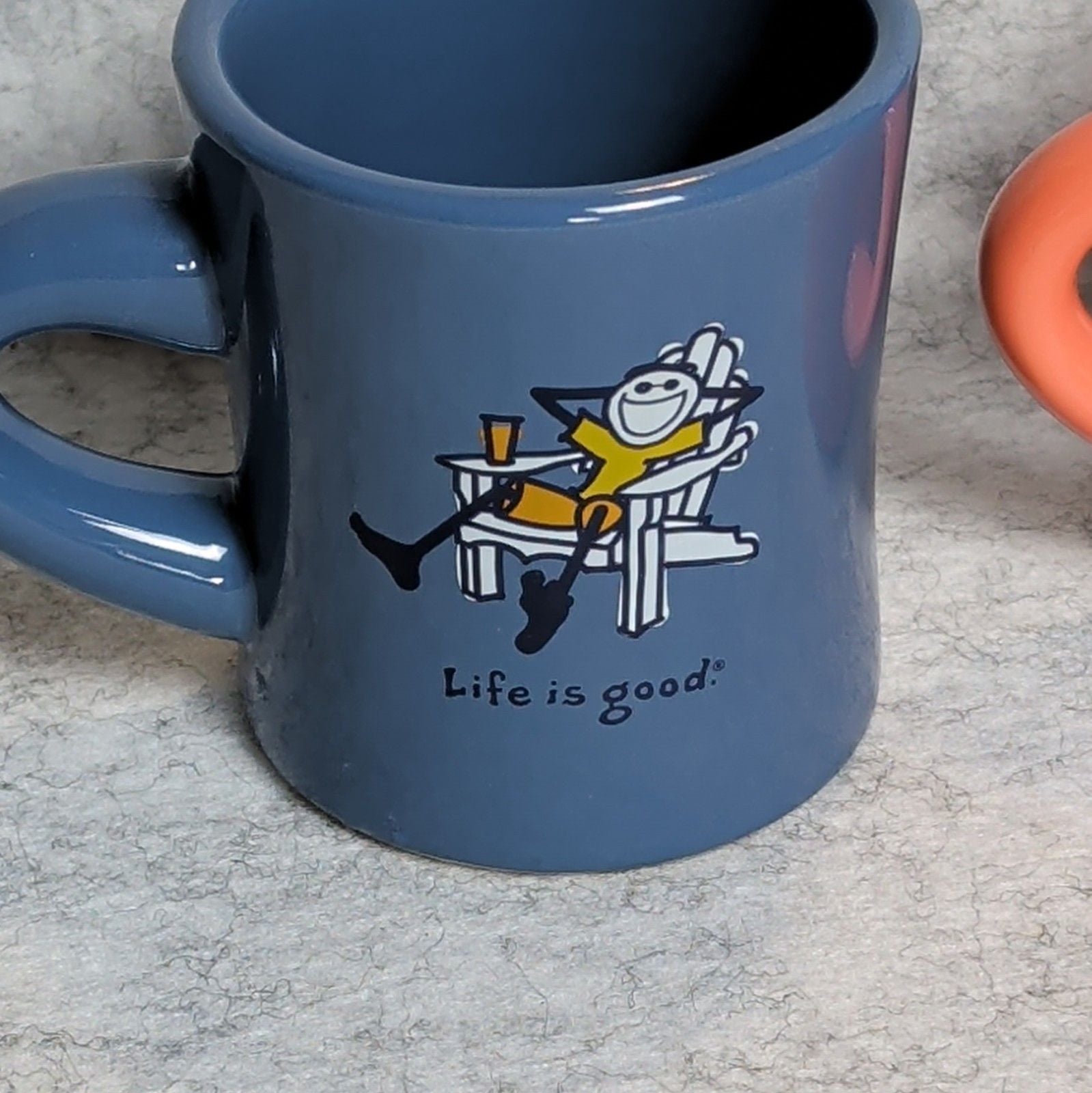 Life is Good Ceramic Coffee Mug Set 12 fl oz 2-Piece Blue Orange Quotes 5