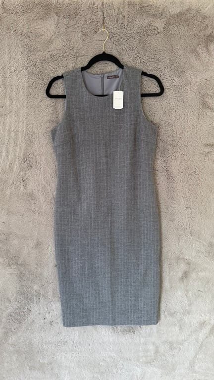 NWT J. McLaughlin Murphy Dress Grey Pinstripe Size 4 Wool Career Office $238 4