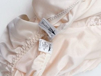 Vintage Shadowline Set Nude Tan Short 5 Size 32 Nylon Lace Lingerie USA 70s/80s 10