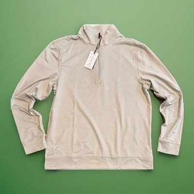 NWT Maelreg Men's Performance Golf 1/4 Zip Pull Over Size M Green Melange 2