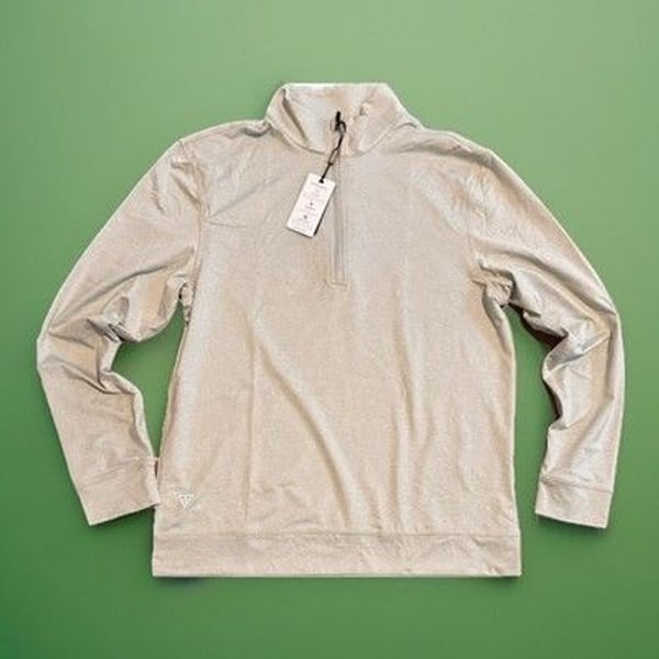 NWT Maelreg Men's Performance Golf 1/4 Zip Pull Over Size M Green Melange