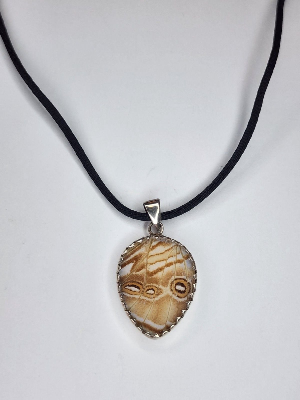 Sterling Silver Real Moth Wing Pendant 2