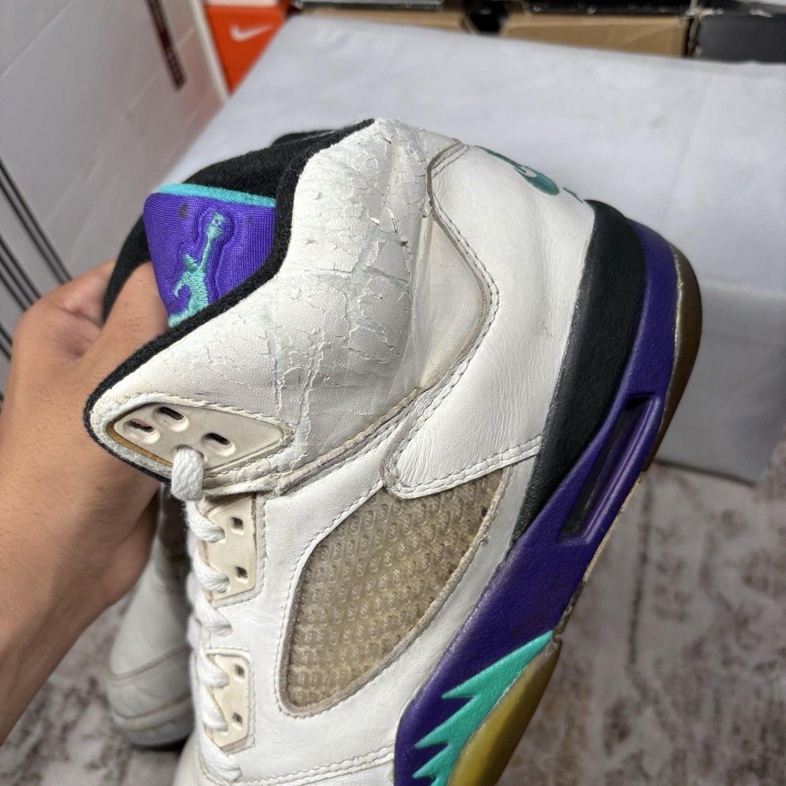 Size 8 - 1990 Air Jordan 5 Grape OG Vintage 9