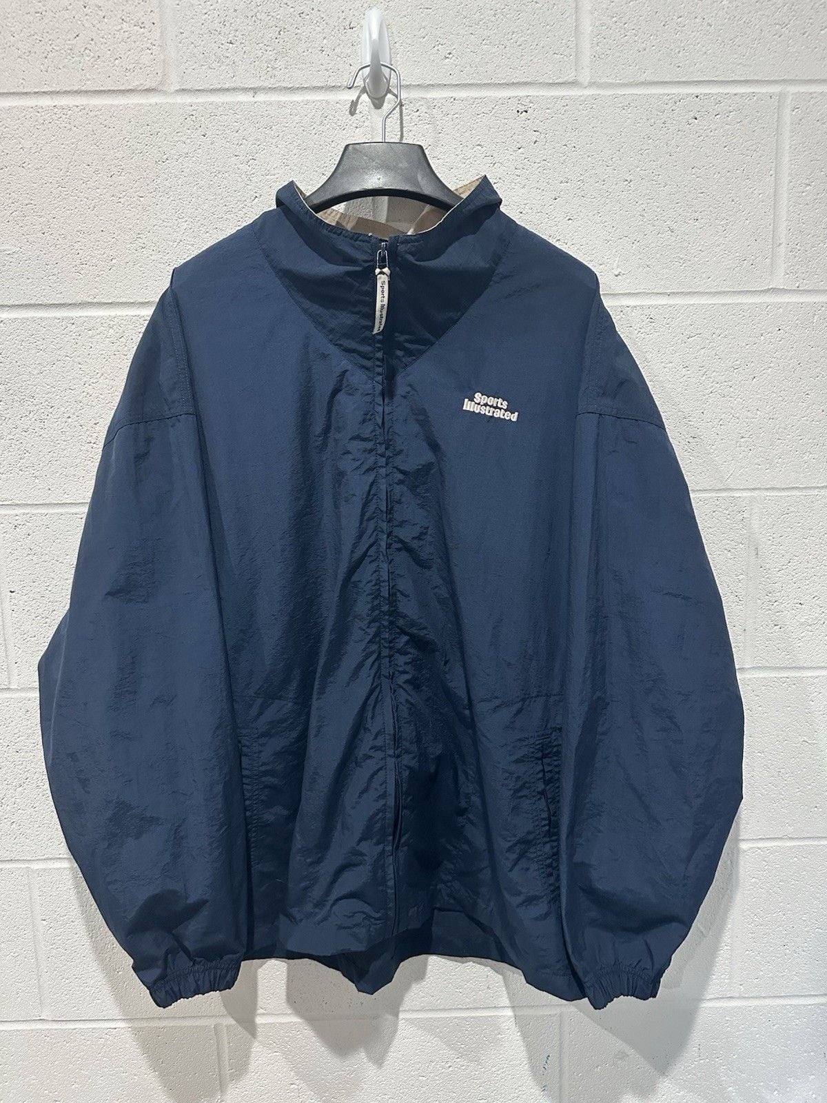 Sports Illustrated Men’s Vintage Jacket Navy tan original sz X large Embroidered 2
