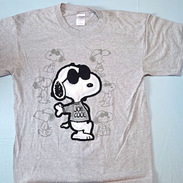 Gildan Heavy Cotton Snoopy Peanuts Graphic Tee Gray Men’s L Regular Crew