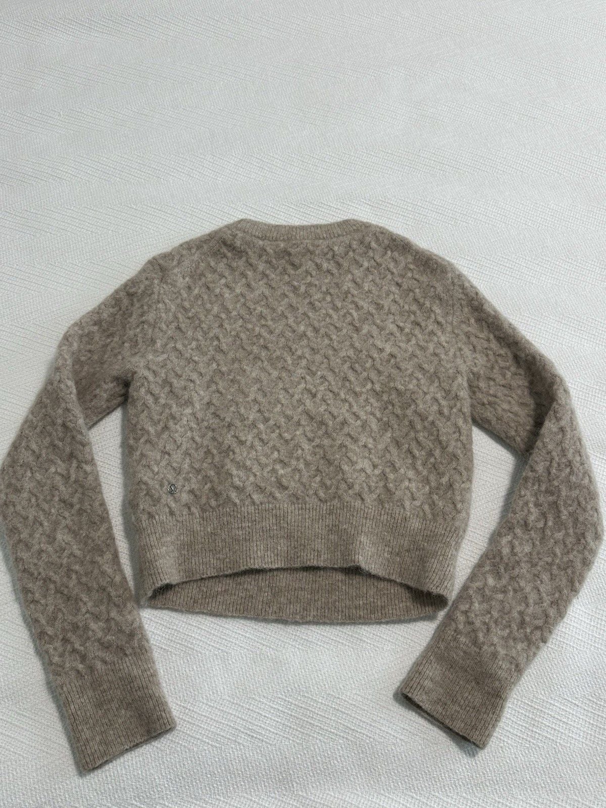 Lululemon Beige Cable-Knit Pullover Alpaca Hair Nylon Women's Size XS 9