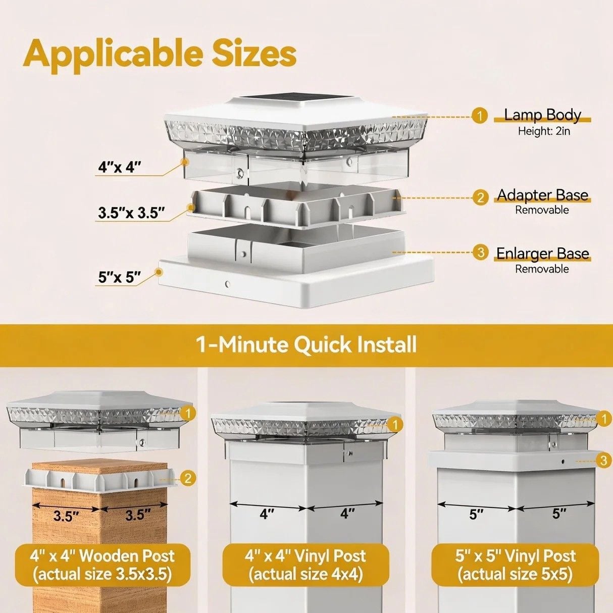KEILAIMO Solar Post Cap Lights, 12-Pack Upgraded Outdoor Deck Fence Post 2