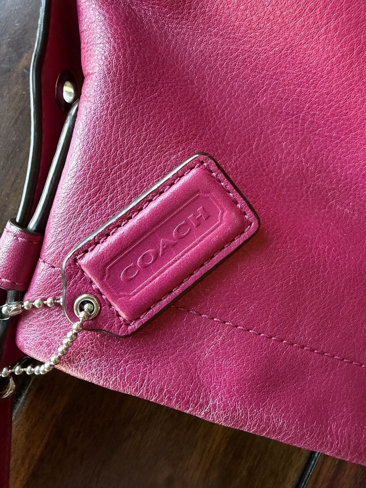 Coach F15064 Pink Leather Duffle Hobo Shoulder Crossbody Bag Y2K Style 8
