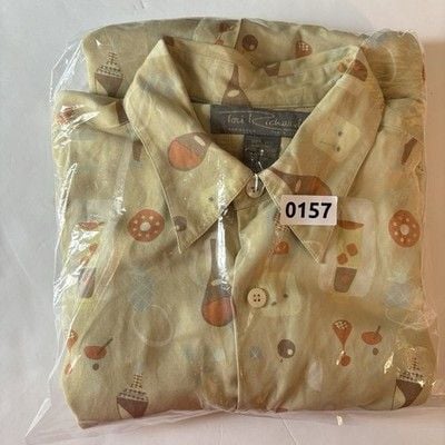 Tori Richard Button Down Shirt Mens Lg Silk Cocktail Print Hawaiian ResortWear 10