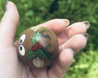 VTG 1990 Handpainted & Artist Signed Santa & Rudolph The Red Nosed Reindeer Eggs 6