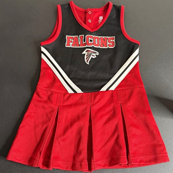 NFL Team Apparel Atlanta Falcons Girls Dress 4T-3X Black Red White NFL
