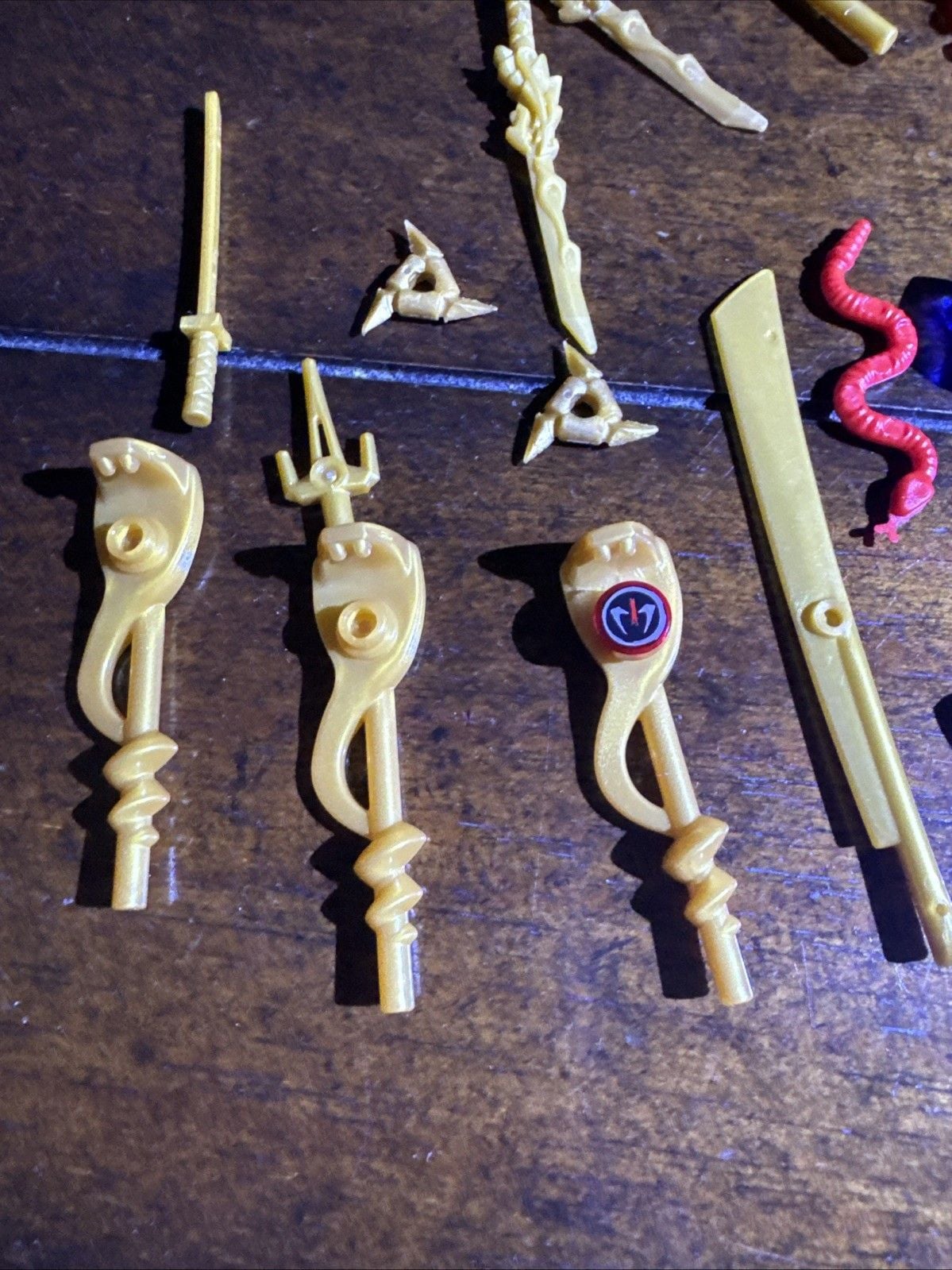 LEGO Ninjago Golden Weapon Accessory Lot - Serpentine Staves Techno Blades Lot 5