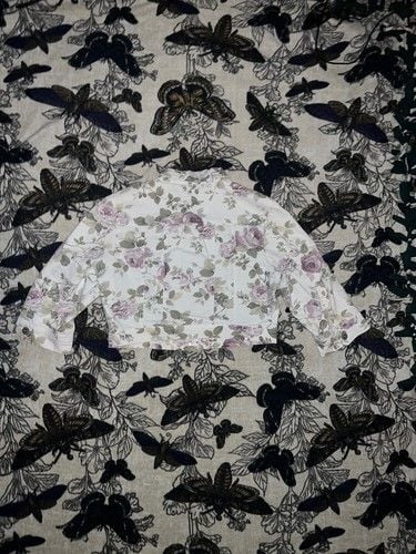 Highway Jeans Cropped Fit Floral Denim Jacket 4