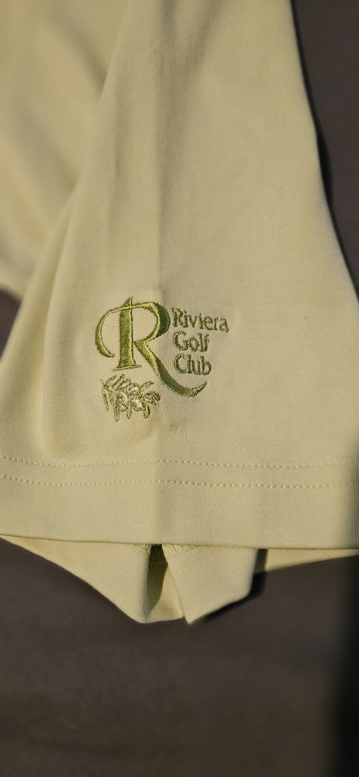 Bobby Jones Players Golf Polo Size L Riviara Golf Club Yellow/ Green Golfing New 4