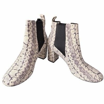 Cole Haan Grand OS Nitasha Python Snakeskin Chelsea Ankle Boots Block Heel 6 B 7