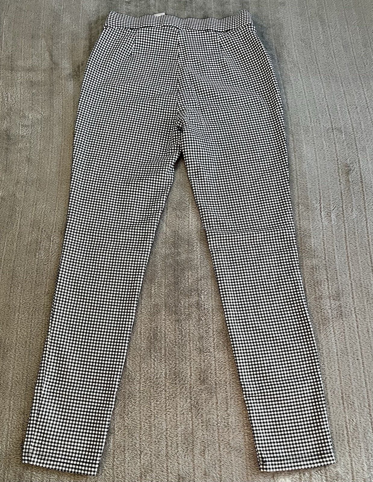 Womens Tommy Hilfiger Black & White Gingham High-Waisted Pixie Ankle Pants Sz 8 8