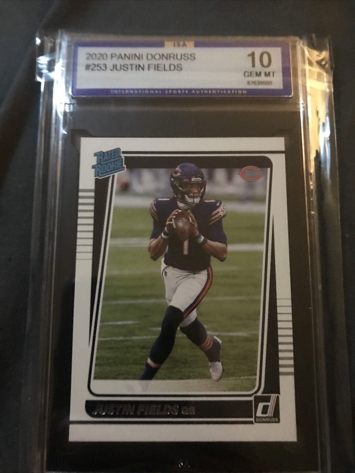 2020 ERROR PANINI DONRUSS #253 JUSTIN FIELDS RC ROOKIE GEM MINT ISA 10 1