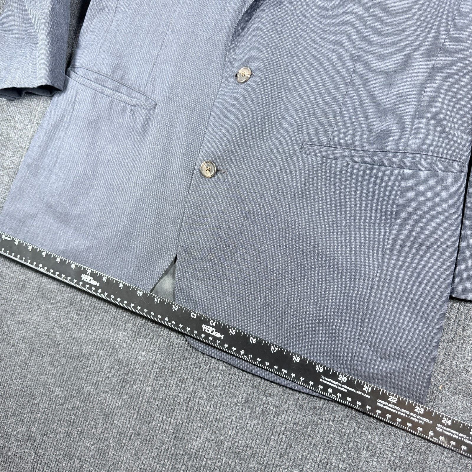 Vintage Brooks Brothers Pure Wool Suit 2 Pc Gray Blue Check Plaid 43R W38 L29.5 8