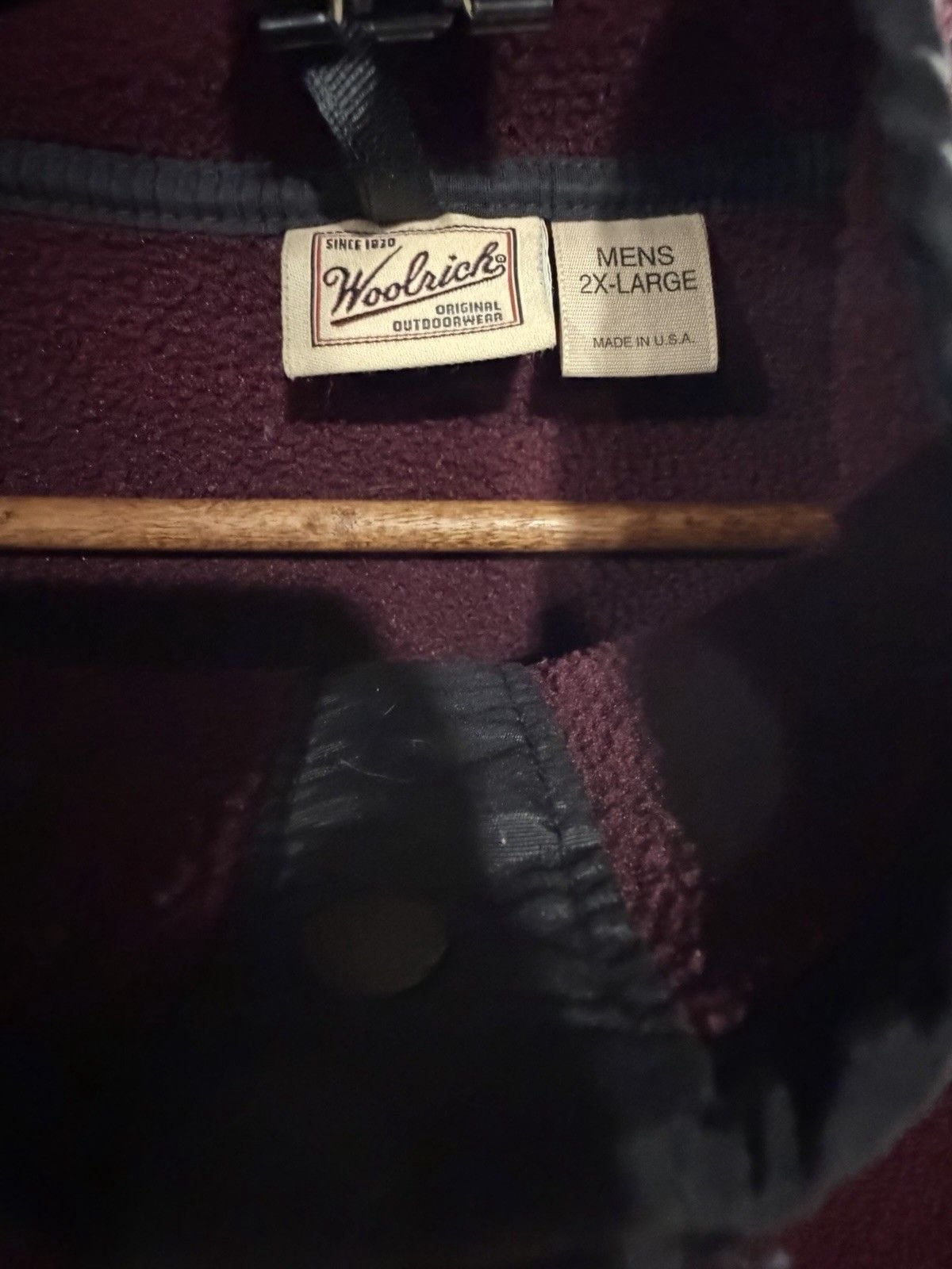 Vintage Woolrich Men's Snap-T Fleece Pullover Jacket Burgundy Maroon Size 2XL 4