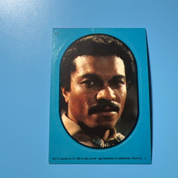 1983 TOPPS STAR WARS RETURN OF THE JEDI STICKER BLUE #17 LANDO