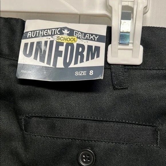 Galaxy Black School Uniform Khaki Pants Size 8 NWT 7