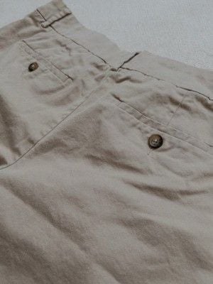 Sézane Paris France Pleated Cuffed ROME Chino Shorts in Beige - Size FR 40 US 8 12