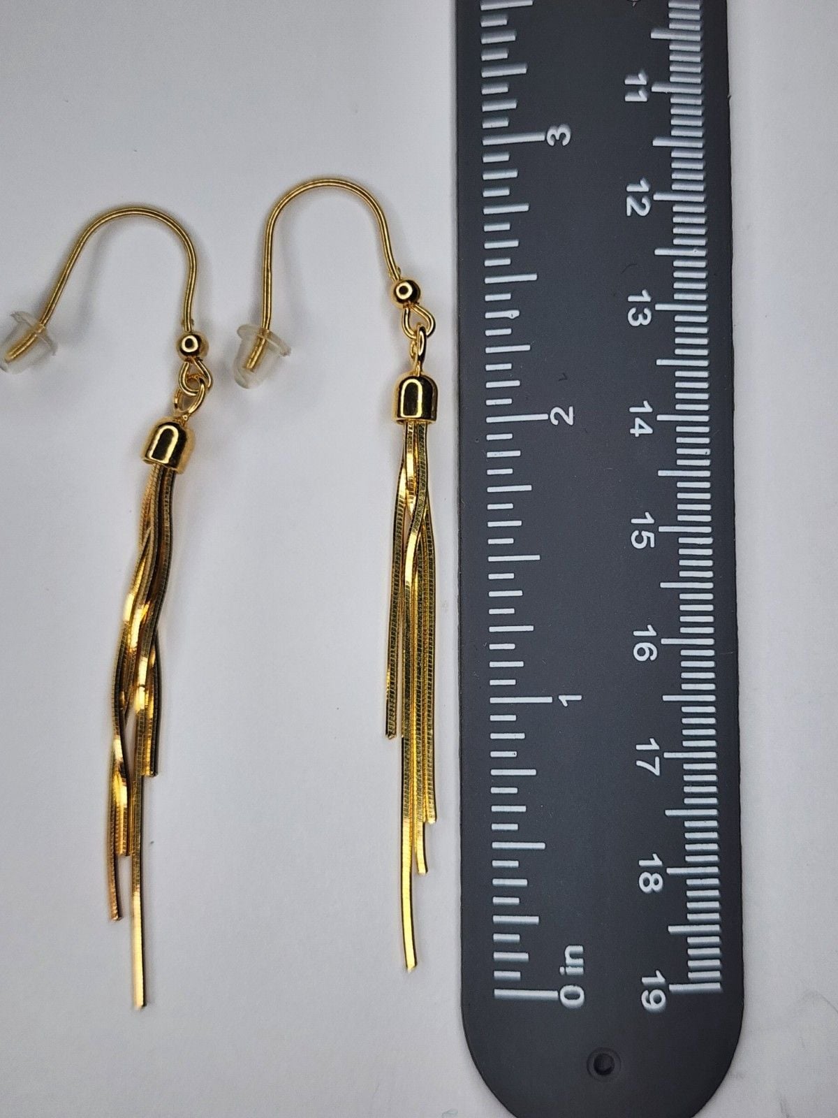 Gold Over Sterling Silver Dyadema Tassel Dangle Earrings. 3