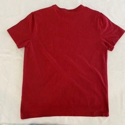 Express Men's Red Crew Neck T-Shirt with Black & White Logo Stripe Size L 9