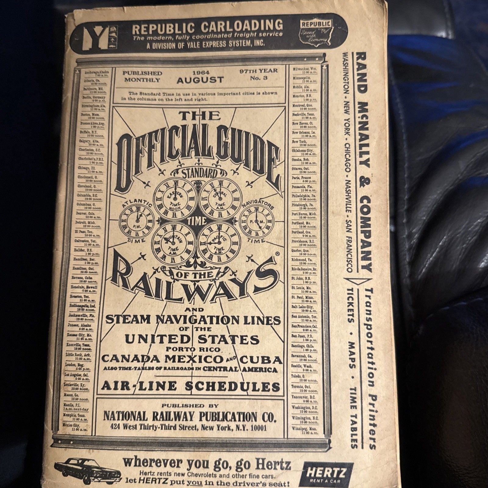 Official Guide of the Railways August 1964 Steam Navigation US Canda Mexico Cuba 1