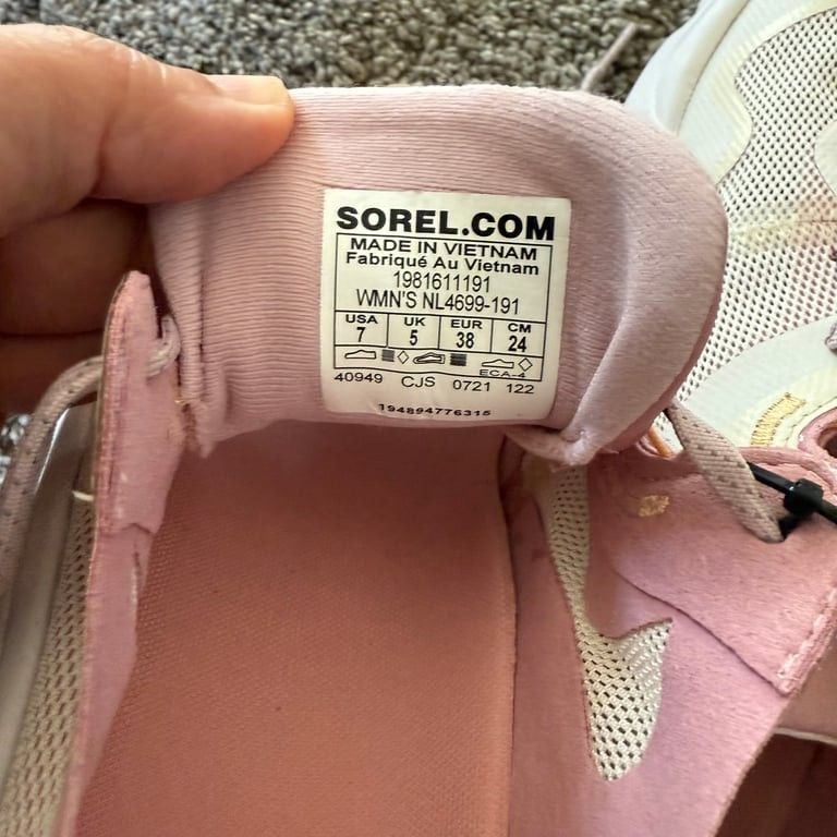 Sorel KINETIC RNEGD FLOAT Sneakers CHALK / ERASER PINK Women Size 7 Golf 3