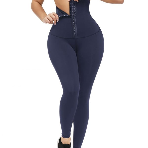 3 Rows Hooks Waist Trainer Leggings Flatten Tummy