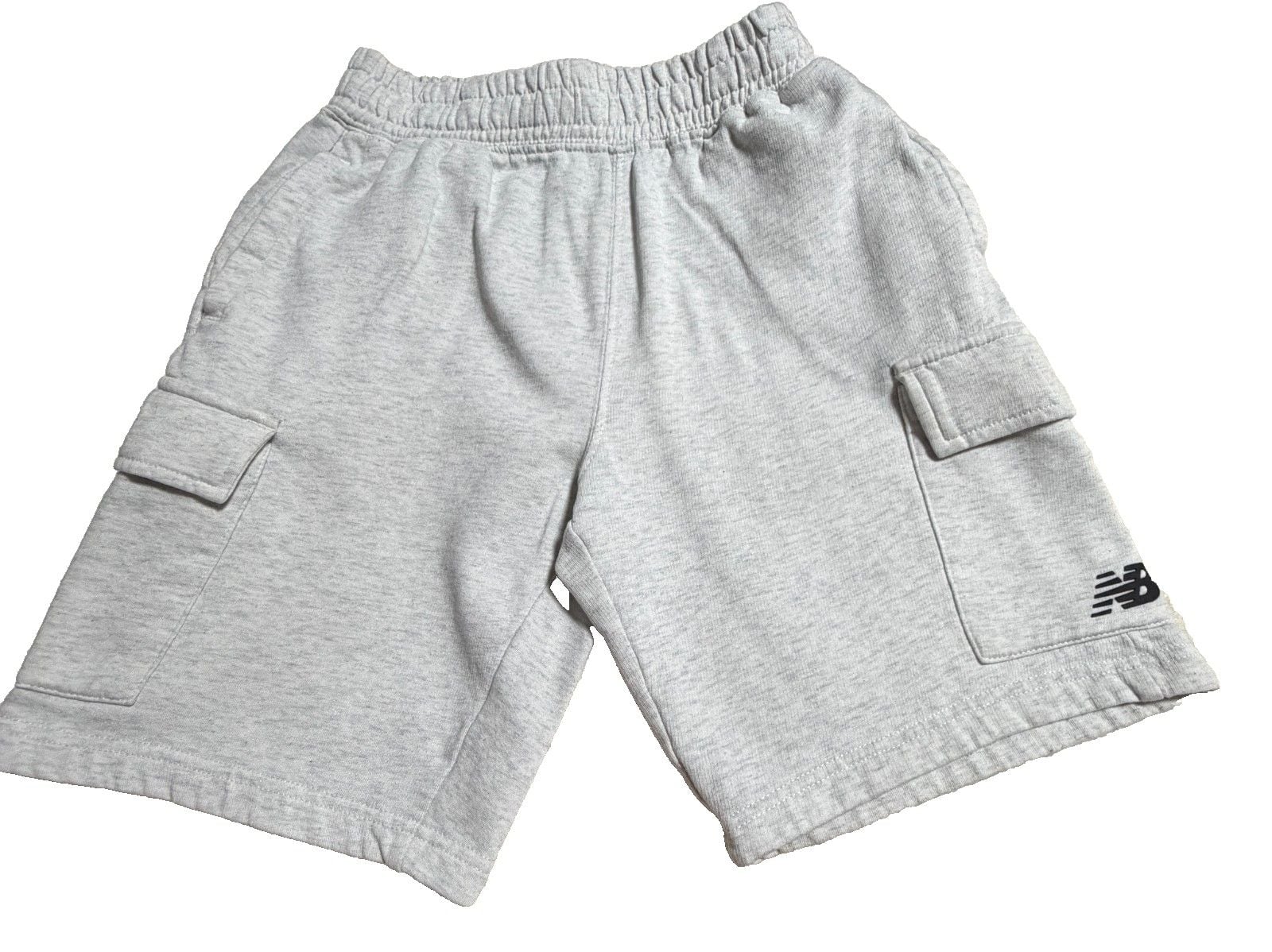 New Balance Boys Gray Cargo Sweat Shorts M 10-12 Athletic Casual Elastic Waist 2
