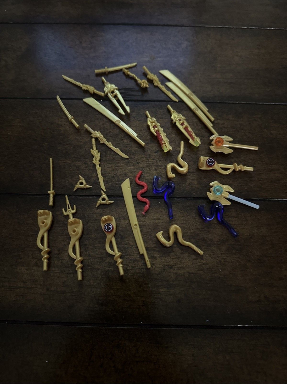 LEGO Ninjago Golden Weapon Accessory Lot - Serpentine Staves Techno Blades Lot 8