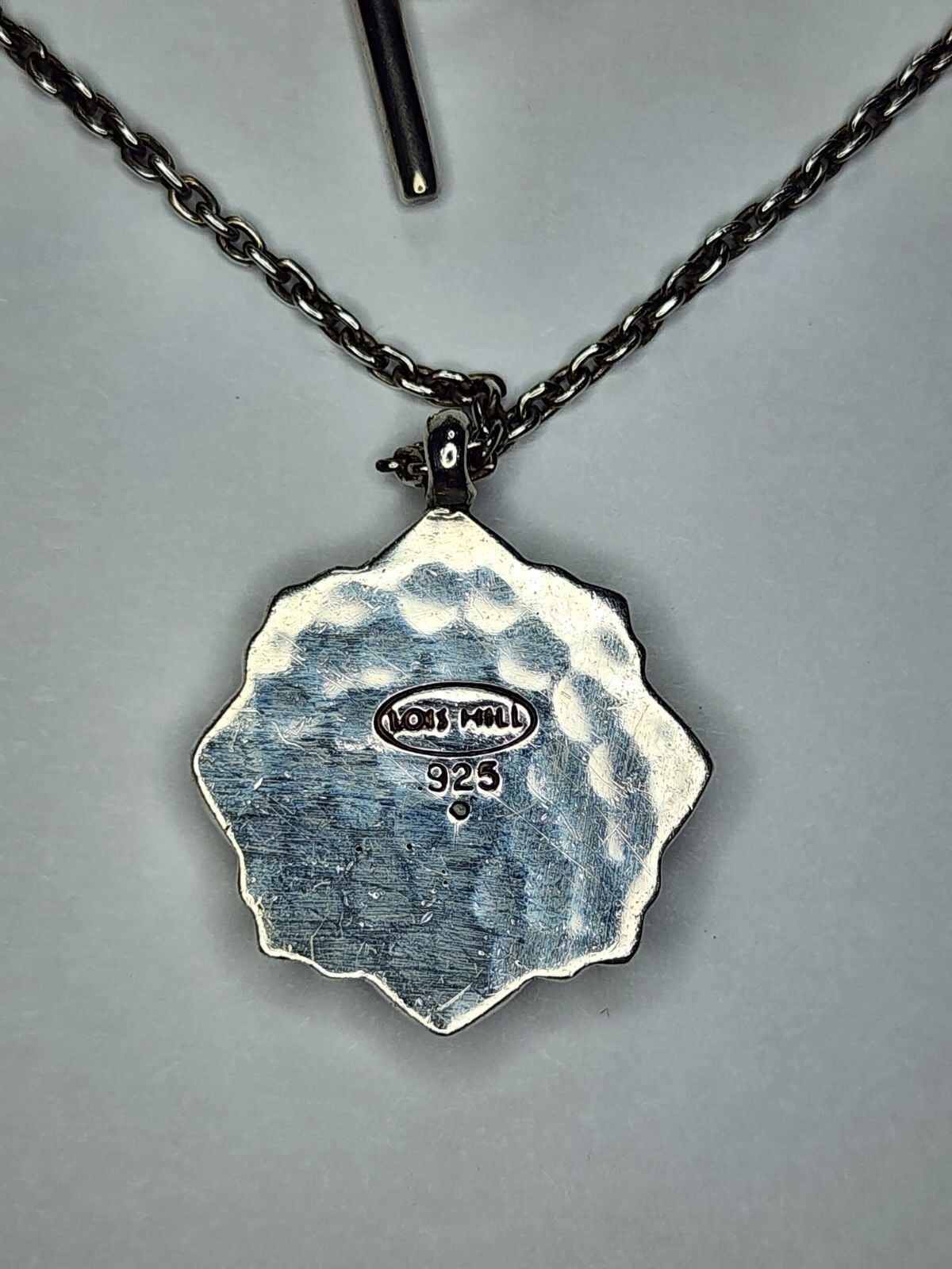 Lois Hill Sterling Silver 925 Flower Pendant 17" Toggle Necklace 4