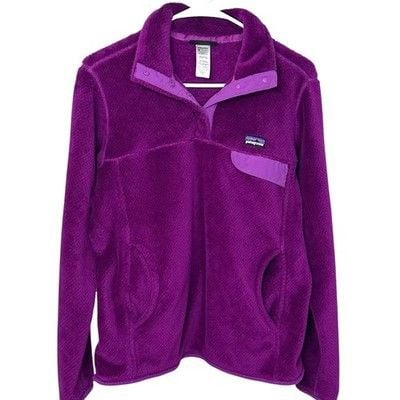 Patagonia Re-Tool Snap-T Magenta Purple Fleece Pullover Jacket Women's Small 2