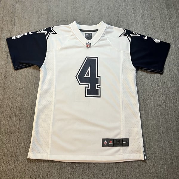 Youth Nike Dallas Cowboys Dak Prescott NFL Jersey On Field #4 Size Medium 10-12