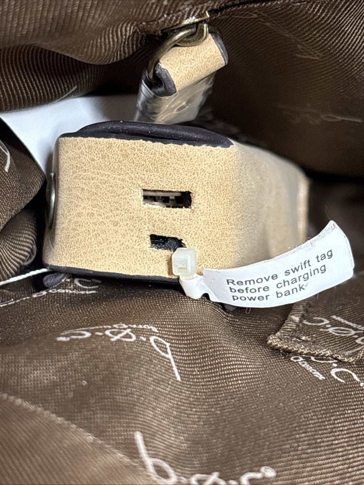 Born Concept BOC Crossbody Charging Shoulder Bag Vegan Suede Fawn NWT 15