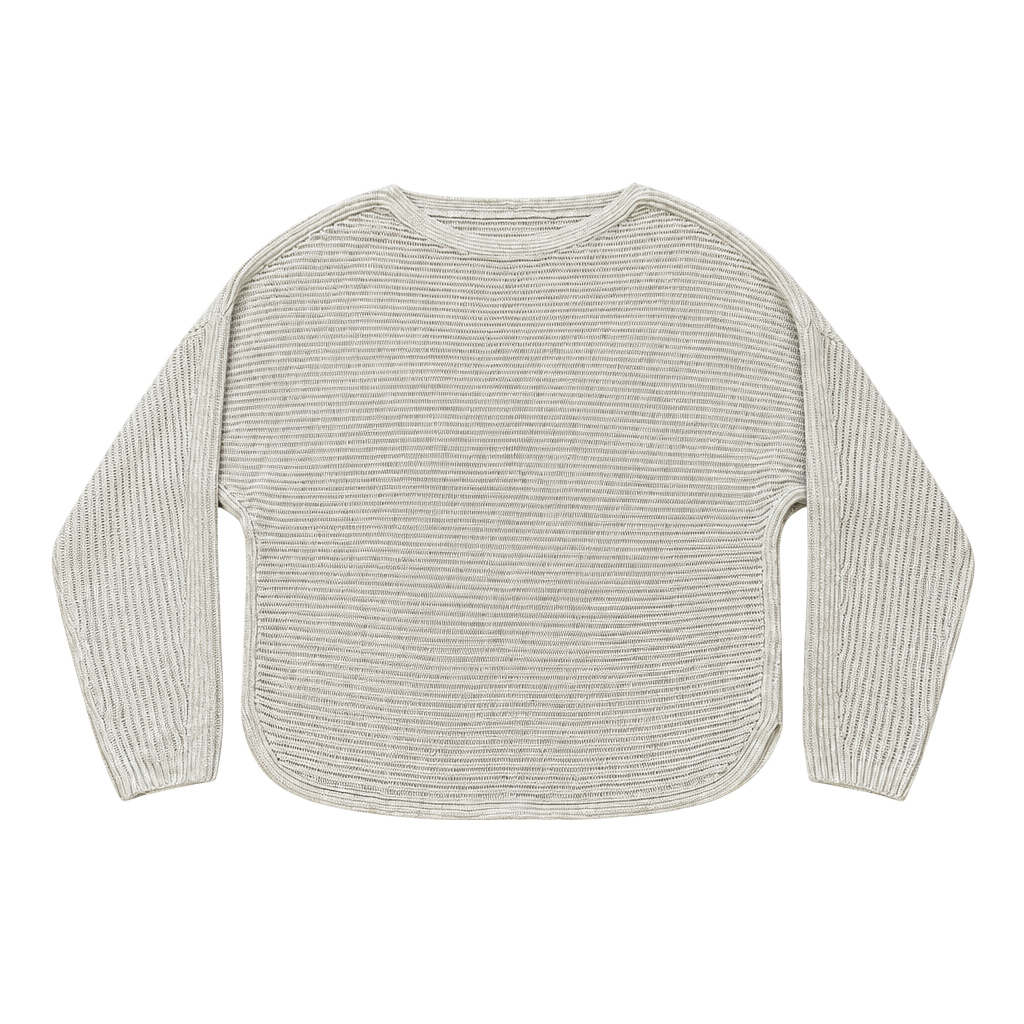 Babaton Ribbed Silk Knit Modal Sweater Size M Light Gray Boatneck 1