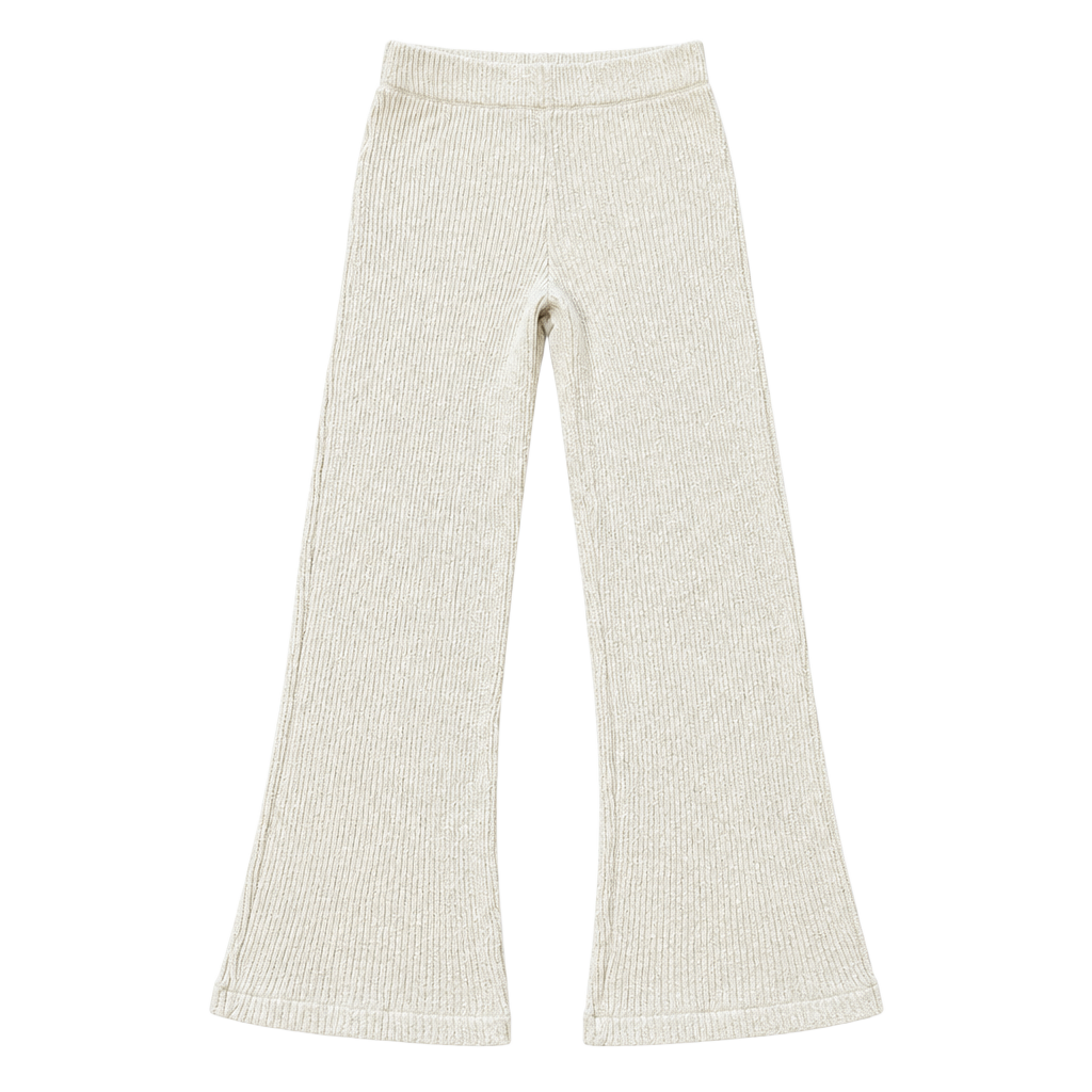 Enza Costa Ribbed Knit Pants Size XS Beige Cotton Blend Made in USA 1
