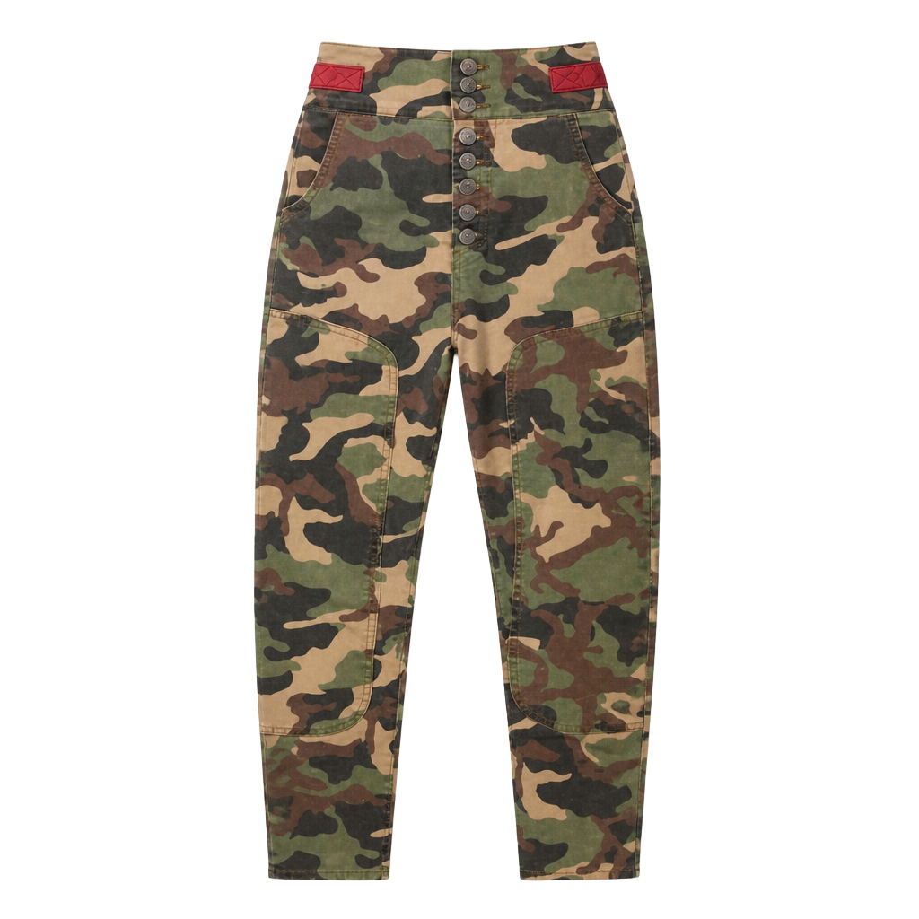 Veronica Beard Jeans Kane High-Rise Camo Utility Pants with Button Fly 1