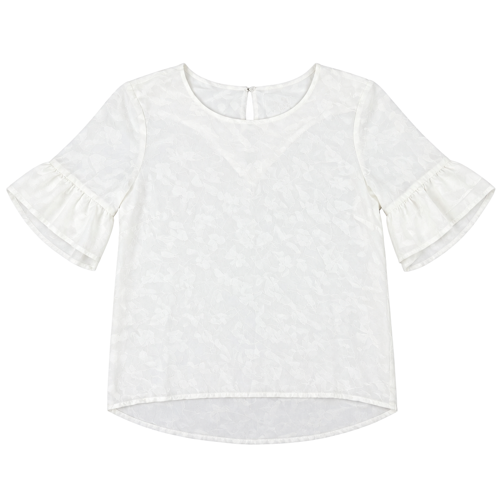 Amanda Uprichard Blouse Size S White Ruffle Sleeve Top 1