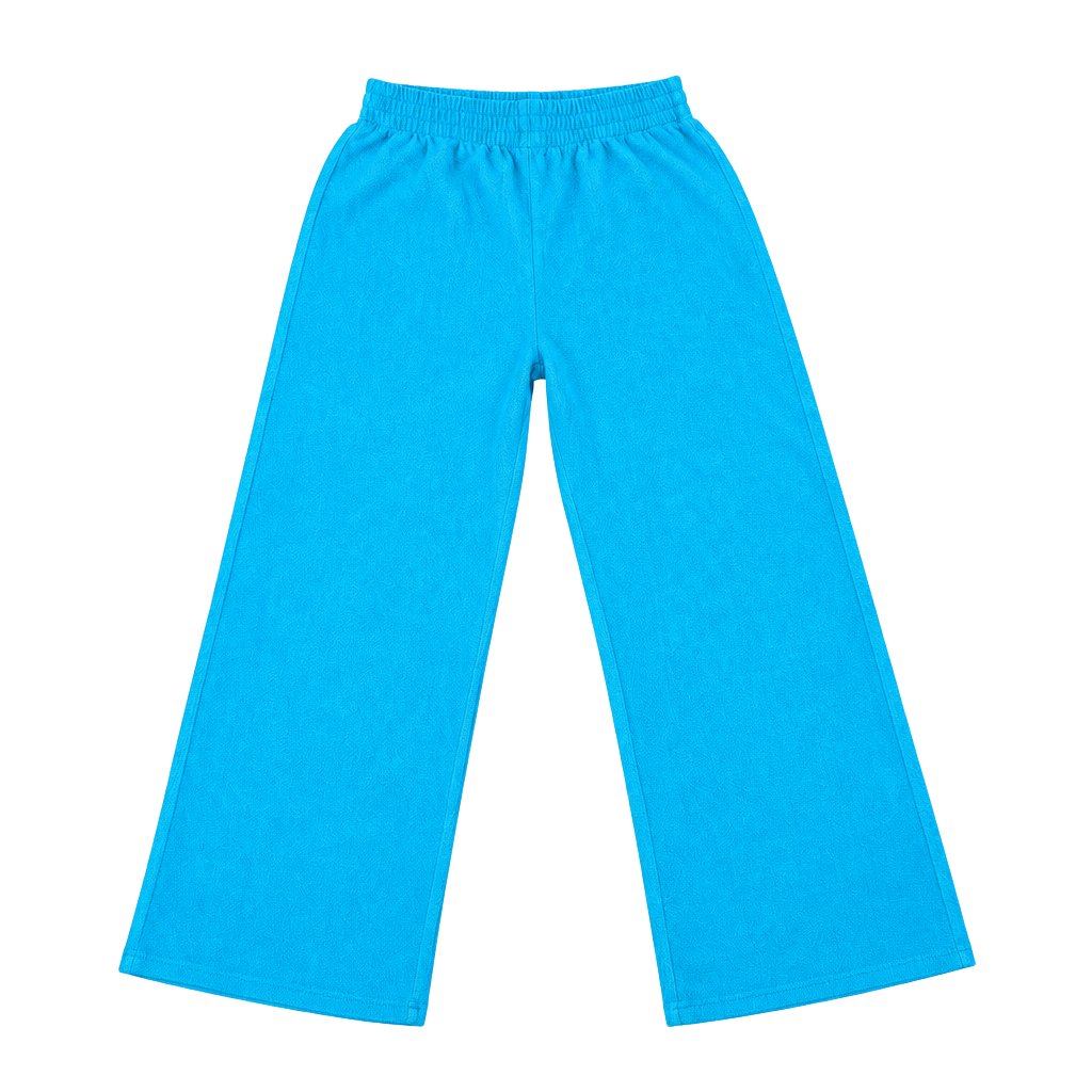 Reformation Towel Terry Talia Pants Size S Blue Deadstock Cotton Blend 1