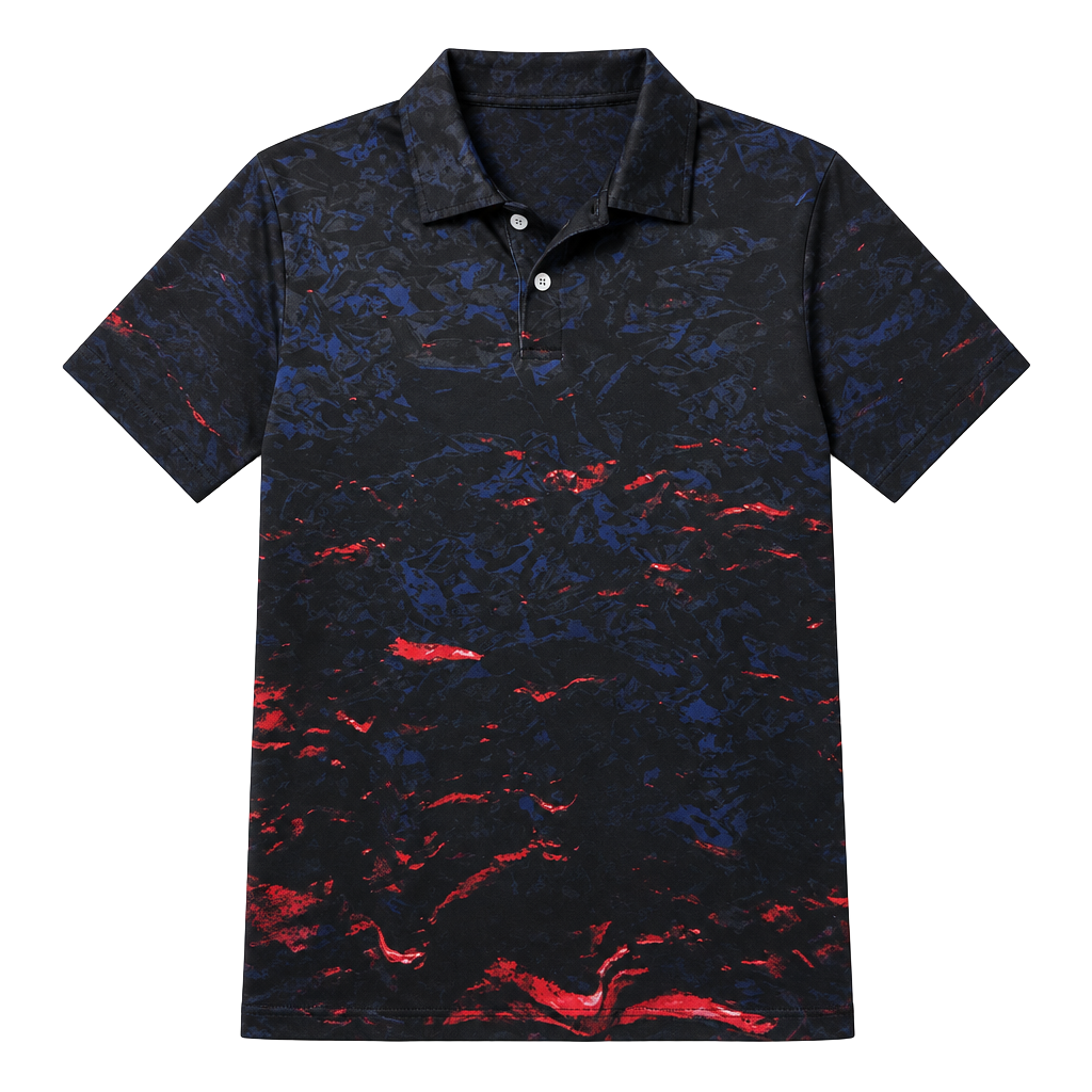 Obnoxious Golf The Lava Polo Shirt Black Red Blue Golf Polo 1