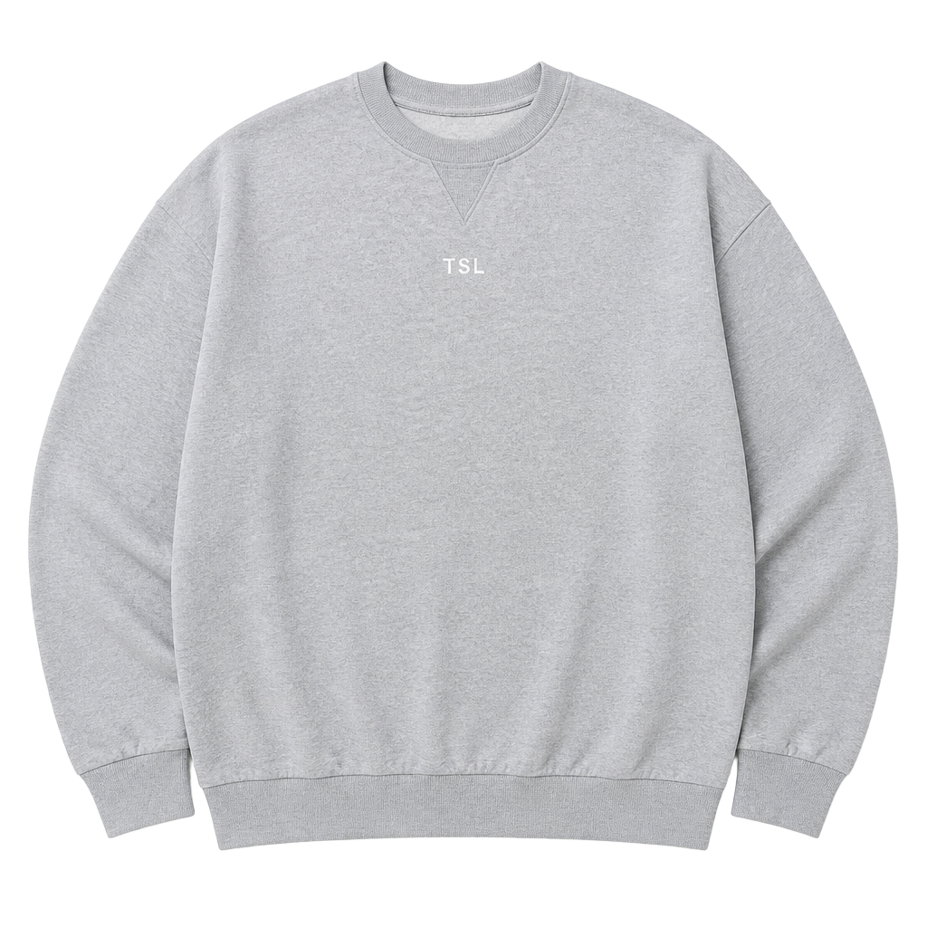 TSL (The Self Love) Collection HeatherGrey Embroidered Crewneck Sweatshirt Sz XL 1